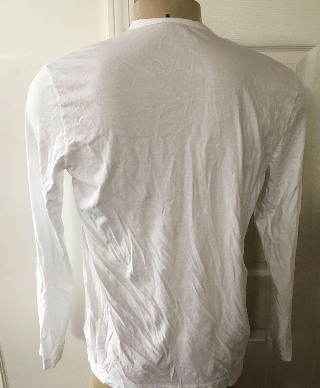 James Perse Men's New Solid White Long Sleeve Crew Neck Cotton T-Shirt MLJ3351 gallery