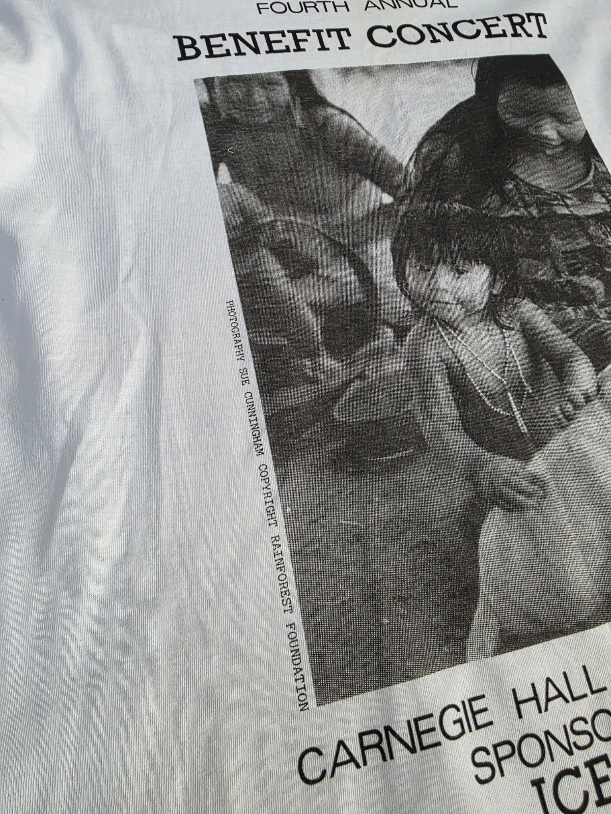 Vintage 90s Iceberg Jeans Promo T-shirt Rainforest Foundation Benefit Concert XL gallery