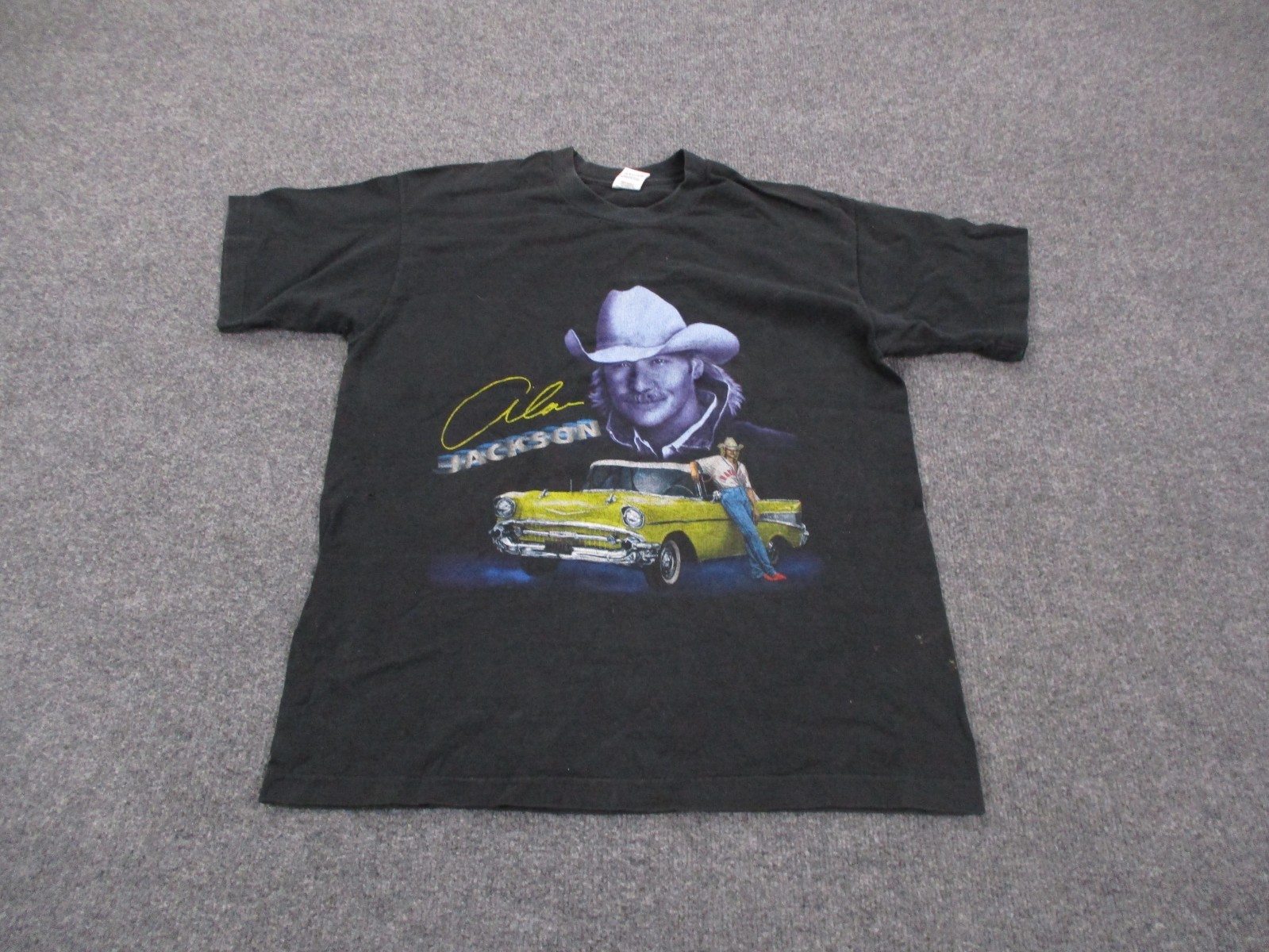 Vintage Alan Jackson T Shirt Men L Graphic Car Double Sided Country Music Tour