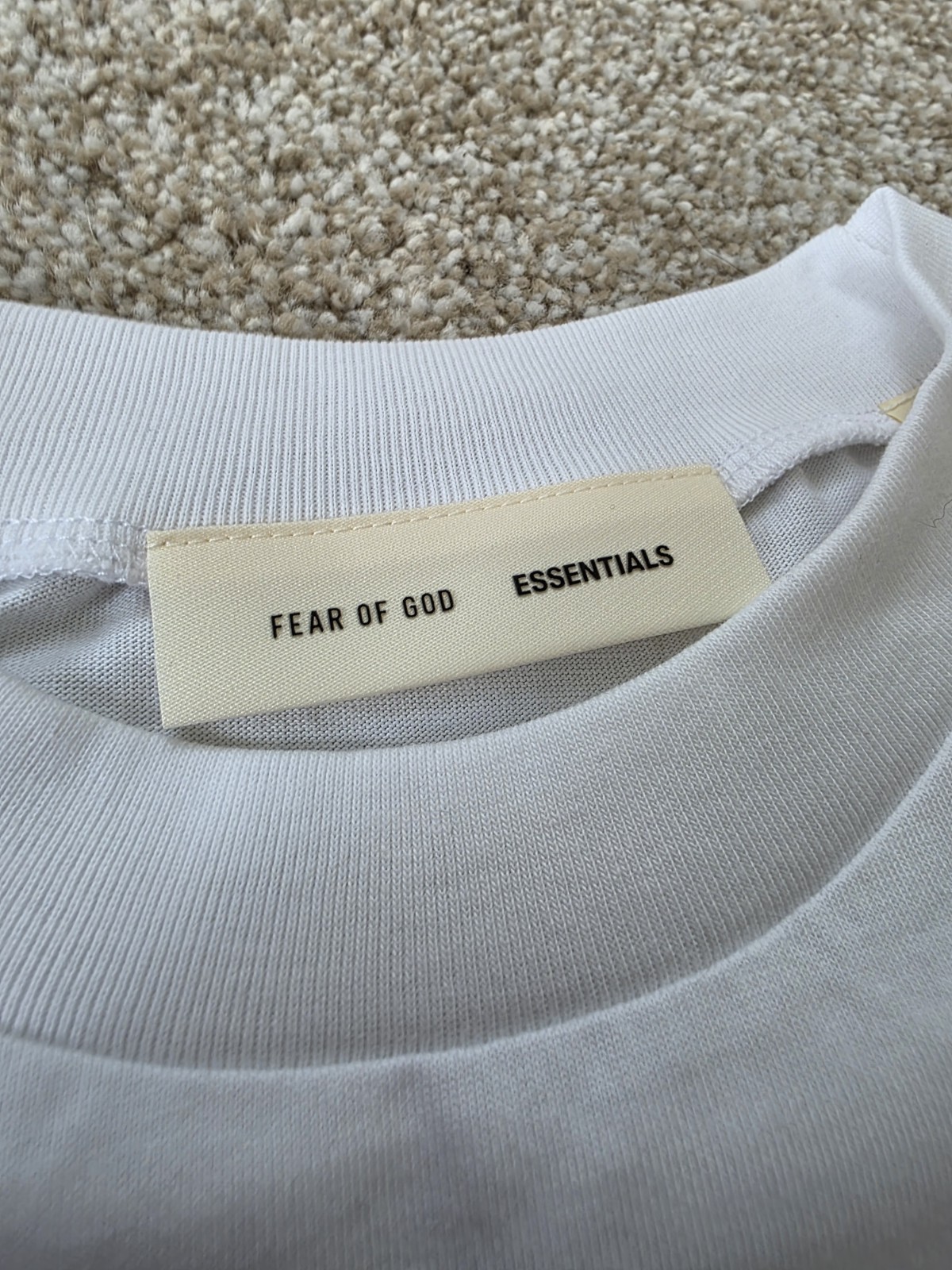 Fear of God Essentials Men's White Crew Neck Short Sleeve Logo Graphic Tee gallery