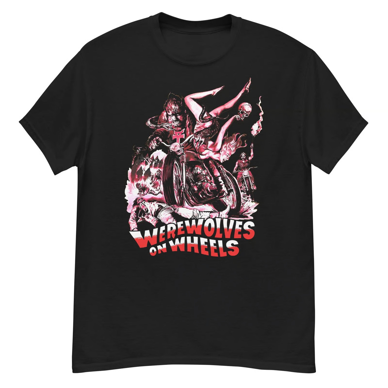 Werewolves on Wheels cult horror film fan art t-shirt gallery