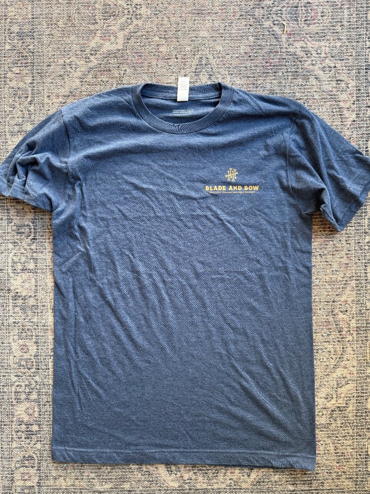 Medium (M) Blue Blade and Bow Whiskey T-shirt