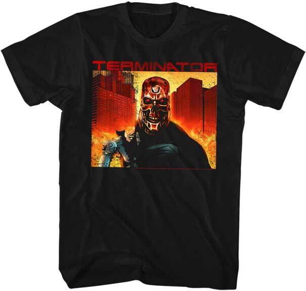 The Terminator Movie End Game T 800 Walking Through Fire Men’s T Shirt
