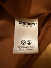 DRUTHERS NYC Men’s Classic Organic Cotton T-Shirt Size S Terra Cotta NWT