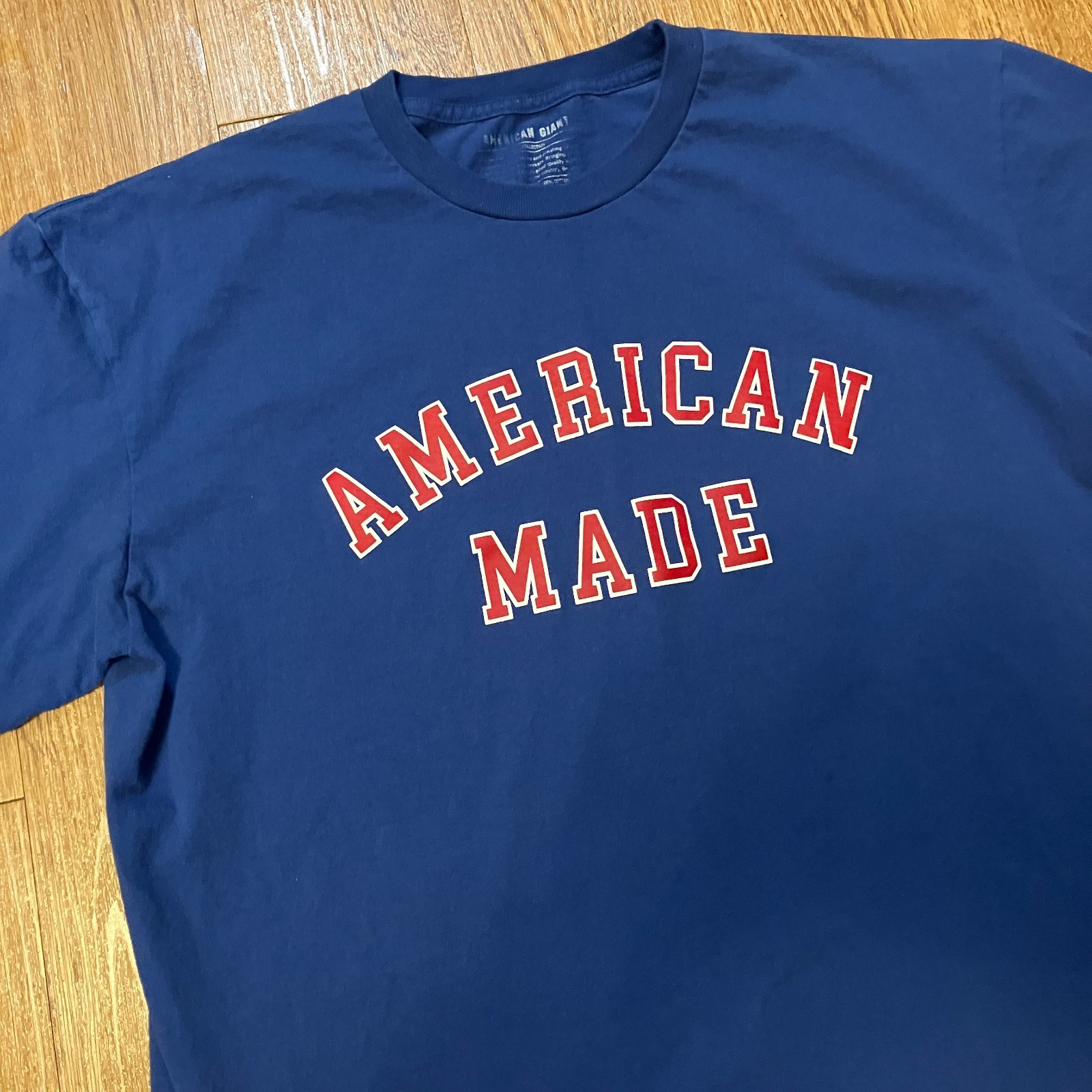 American Giant Shirt Mens XXL Blue American Made Flag Graphic Made in USA Tee gallery