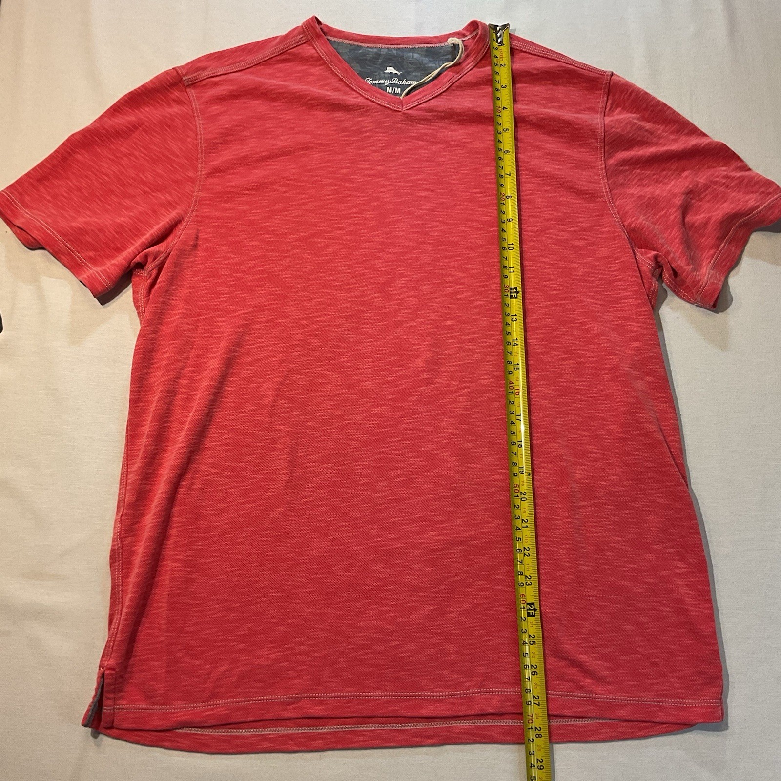 Tommy Bahama NWOT Men's Heather Coral V Neck Short Sleeve T-Shirt Size M Soft gallery