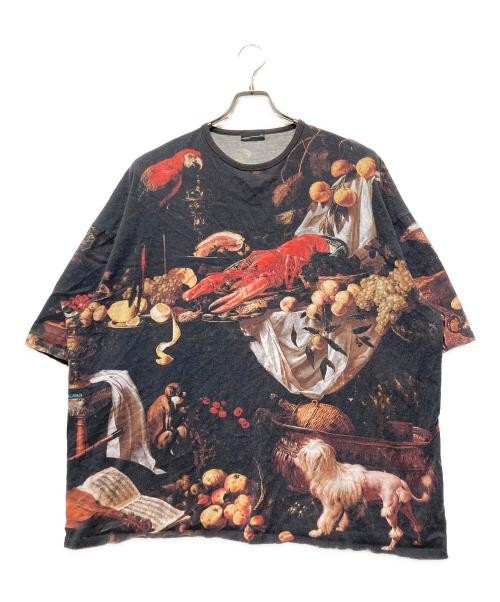 LAD MUSICIAN Baroque painting style printed T-shirt black 222