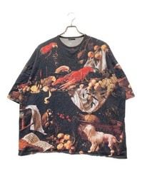 LAD MUSICIAN Baroque painting style printed T-shirt black 222