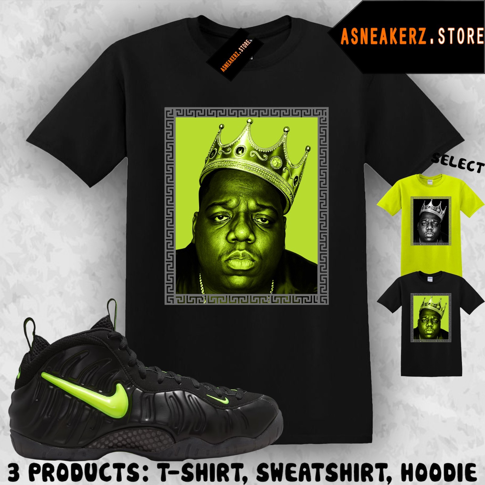 Tee Shirt Matching Foamposite Pro Voltage 2026 Match Sneaker IMO Biggie T-Shirt gallery