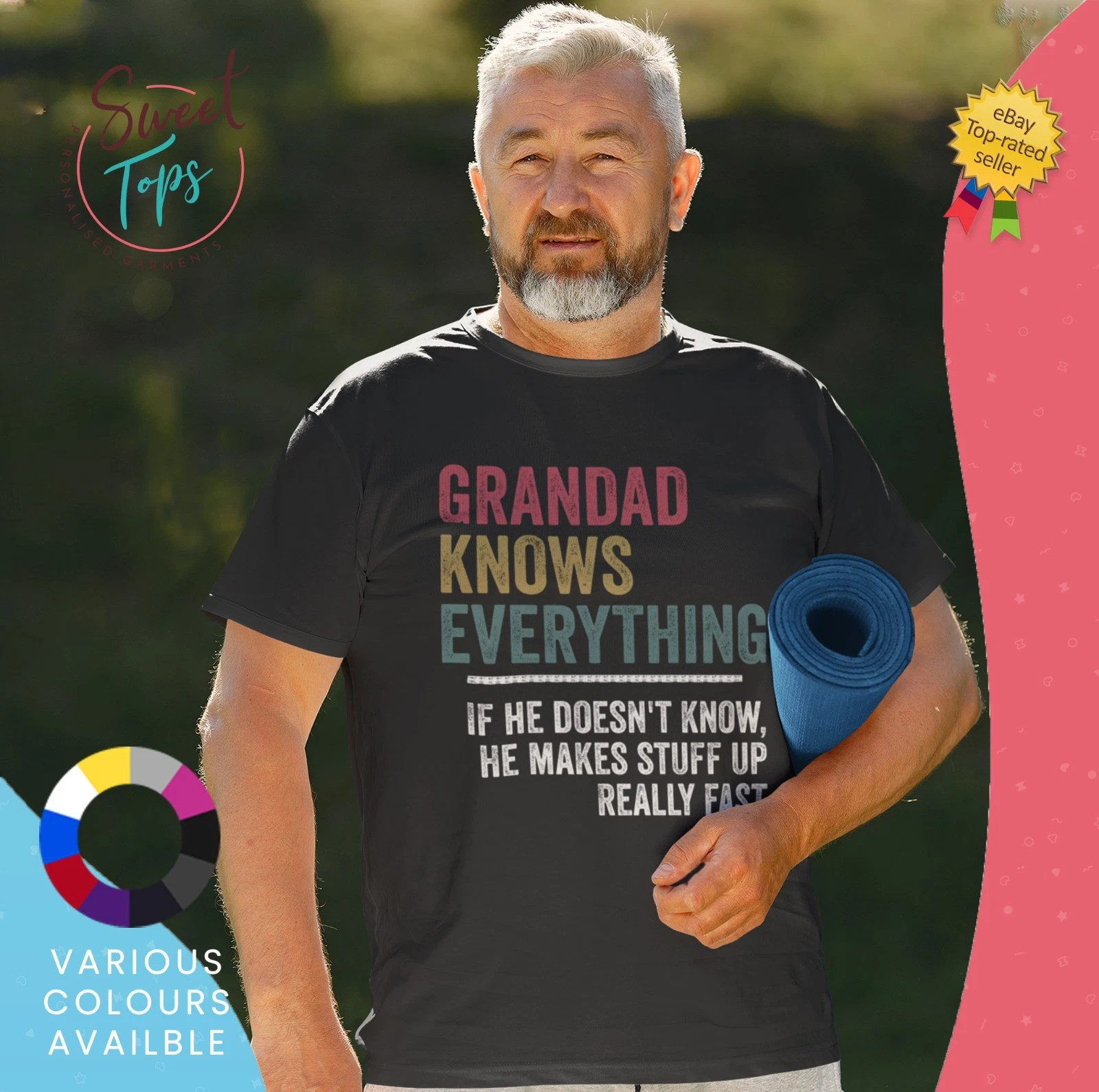 Grandad Knows Everything Male Short Sleeve T Shirt | Gift | Birthday gallery