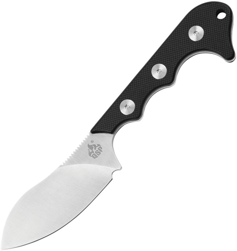 QSP Knives Neckmuk Black G10 D2 Steel Fixed Blade Neck Knife w/ Sheath 125A