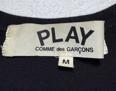 Comme de Garcons Play Shirt Men’s Medium Black Double Hearts Embroidered