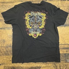Men’s Black Rhinestone Skull Crown Graphic T-Shirt X-Large