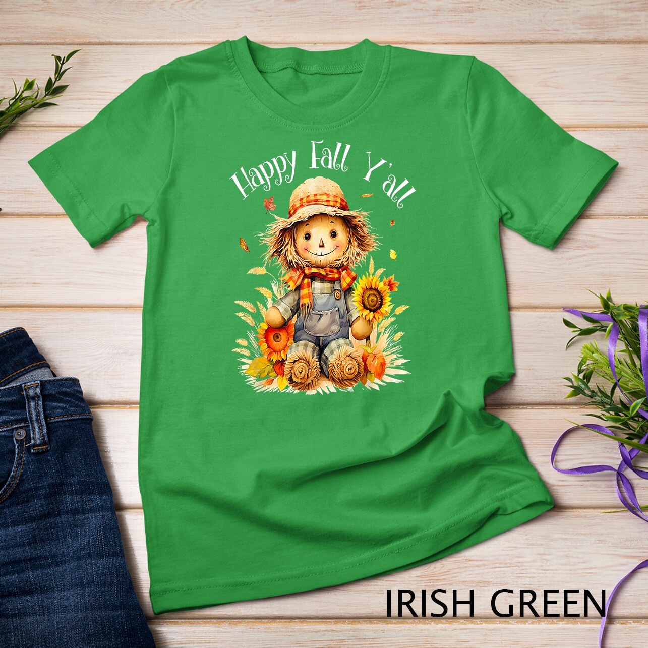 Happy Fall Yall Shirt Scarecrow Pumpkin Autumn Thanksgiving Unisex T-shirt gallery