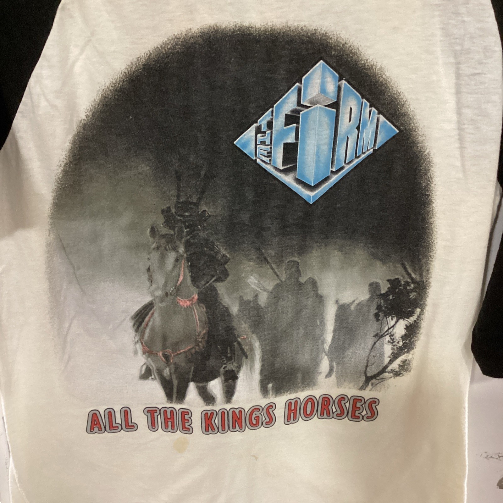 VINTAGE The Firm “All The Kings Horses” Large 3/4 Sleeve Baseball Band Tour Tee gallery