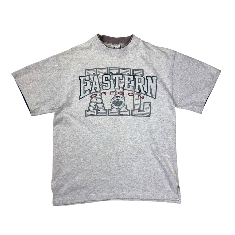 Vintage 90s Gear For Sports Eastern Oregon T-shirt Size Large Print USA Retro