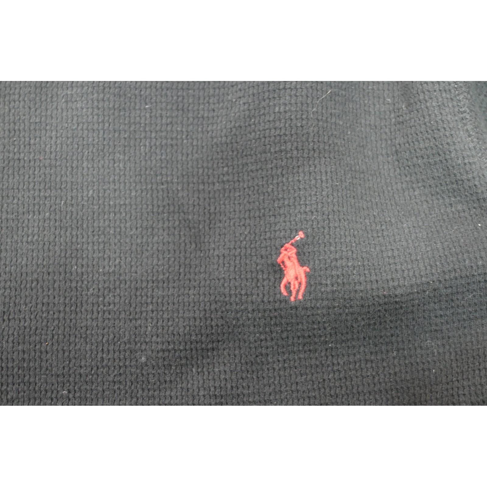 Polo Ralph Lauren Thermal Shirt Mens Medium Black Waffle Knit Pony Logo EUC gallery