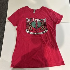 Def Leppard Bringin On The Heartbreak Band T Shirt XXL 2 Lions Broken Heart Pink