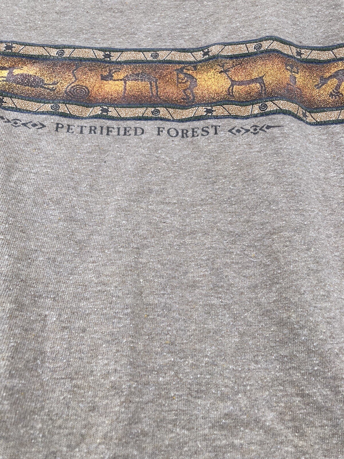 Men's Eco Mountain Beige Petrified Forest Cave Art T-Shirt L Cotton Boho USA gallery