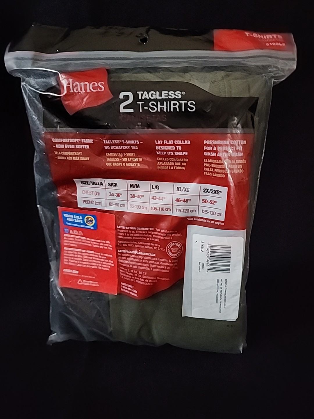 Hanes Mens 2Pk Cool Comfort Wicking Tagless Large - Choose Color Blue Or Green gallery