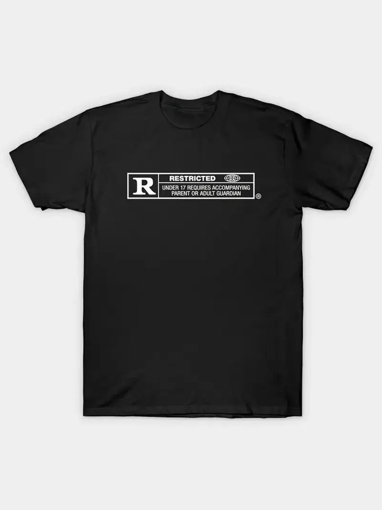 White Box Simple Printed T-shirt, Black Cotton Short Sleeve, Loose Half Sleeve,