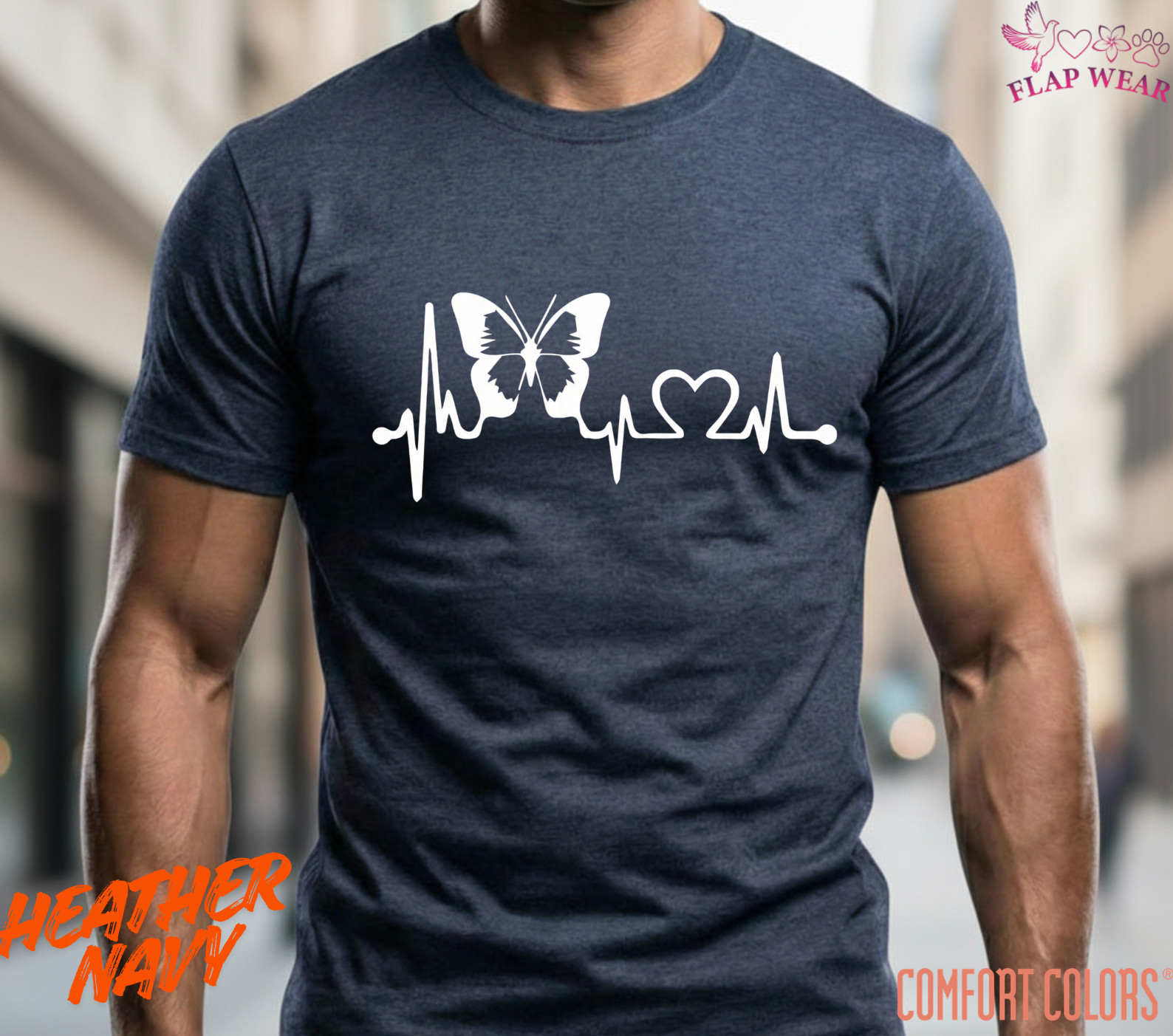 Unisex Butterfly Heartbeat Lifeline T shirt Men T shirt Women valanity Romantic gallery