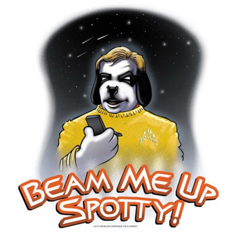 Star Trek Beam Me Up Spotty Kirk Big Dogs Tee Shirt Large 2X 3X 5X White Cotton