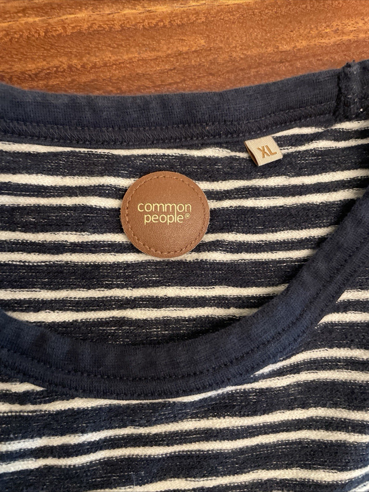 Common People T-Shirt Men's XL Navy Striped NWT Short Sleeve Super Soft Crew gallery