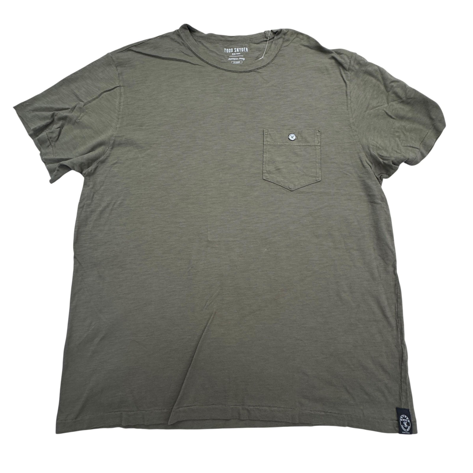 Todd Snyder Shirt Mens XL Olive Green Pocket Tee Homespun Jersey Made USA Casual
