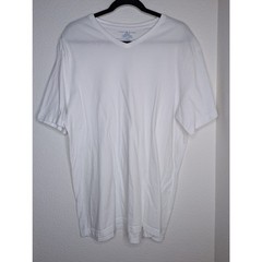 Tommy Hilfiger Men’s White V Neck Basic Tee XL Travel Casual Beach Preppy Chic