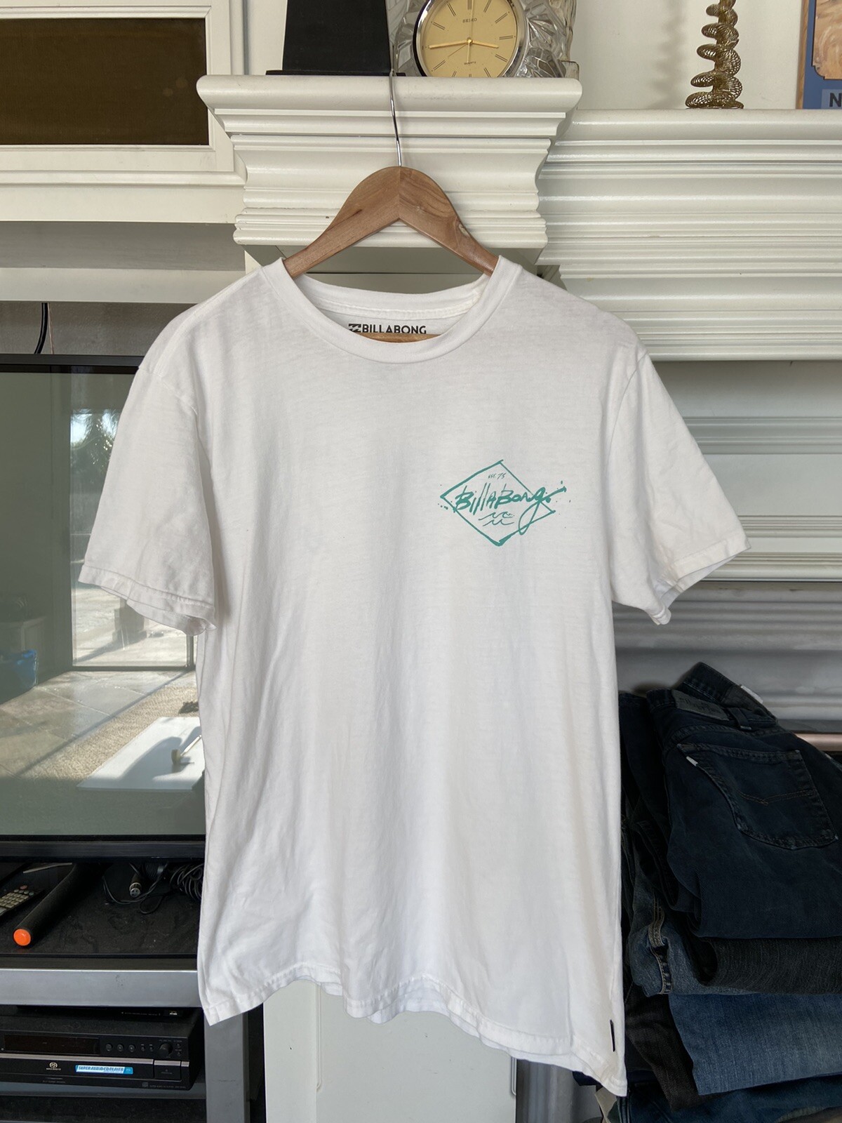 Billabong The Core Tee Shirt White 100% Cotton Mens Size L EUC gallery
