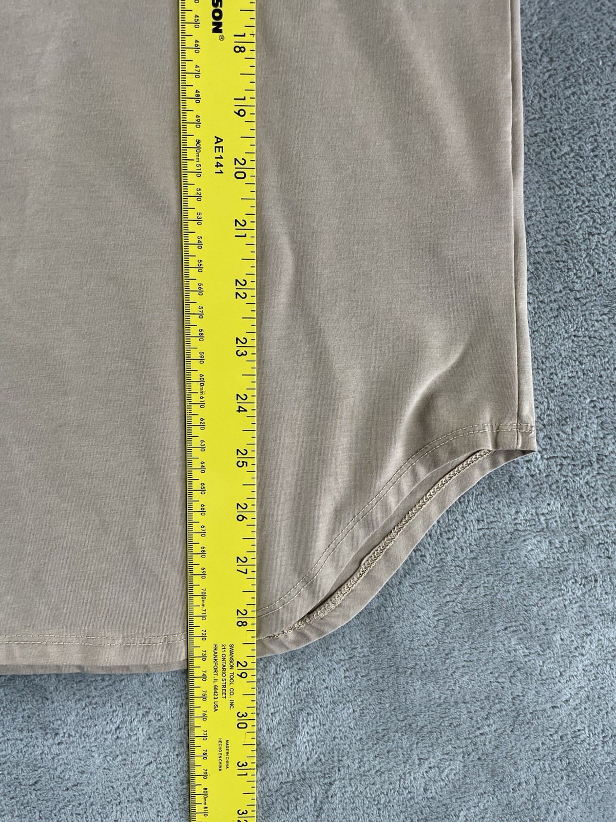 Cuts Clothing Elongated T Shirt Men Medium / S Tall Desert Beige Crew Neck Tee gallery