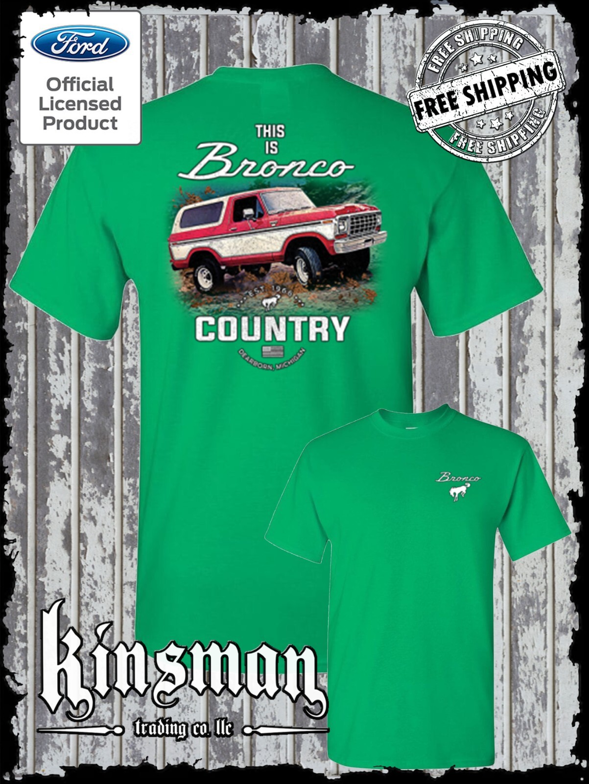 Bronco Country Ford 2-Sided T-Shirt - Official Licensed Product gallery