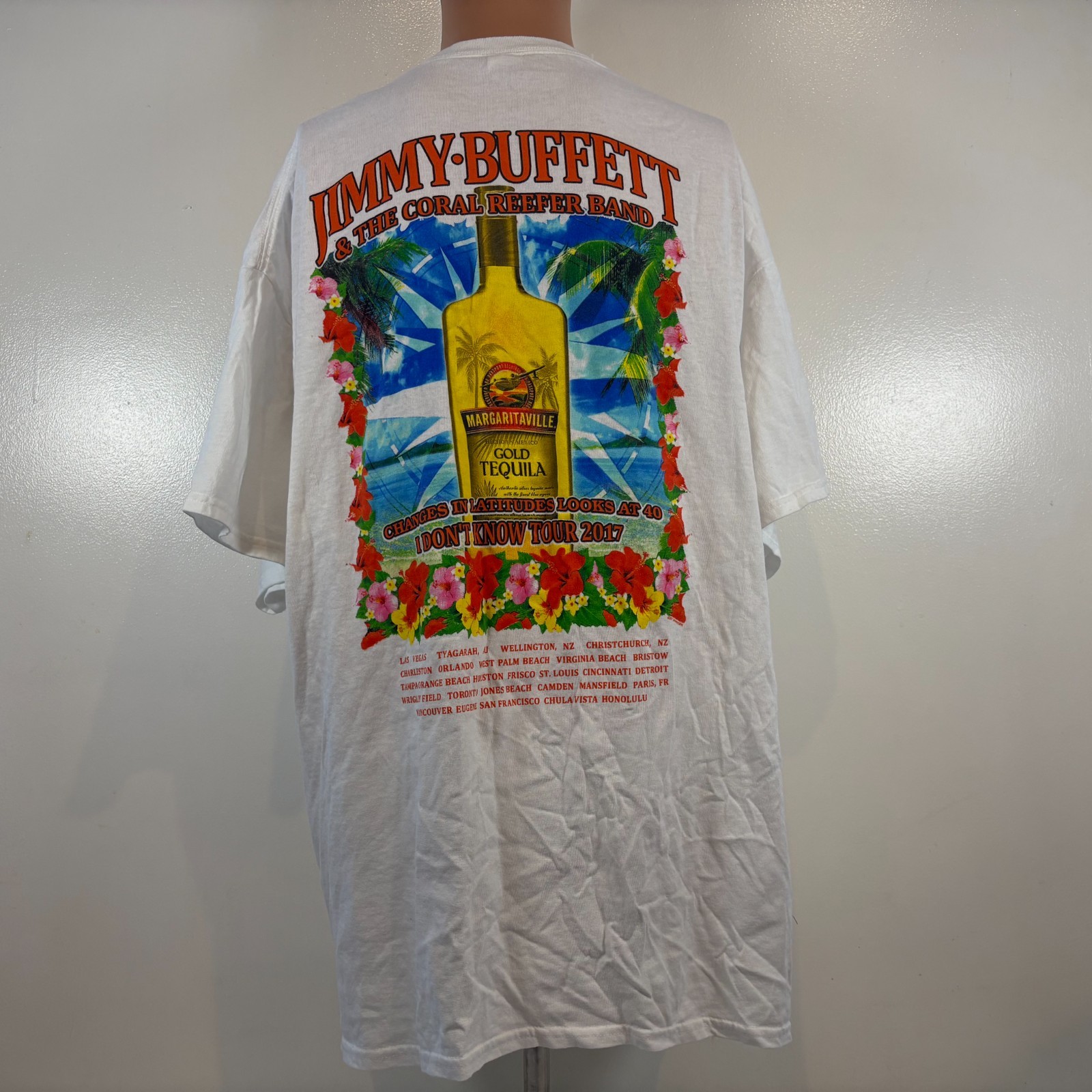 Jimmy Buffett I Dont Know Tour T Shirt Mens Size 2XL Coral Reefer Band 2017 gallery