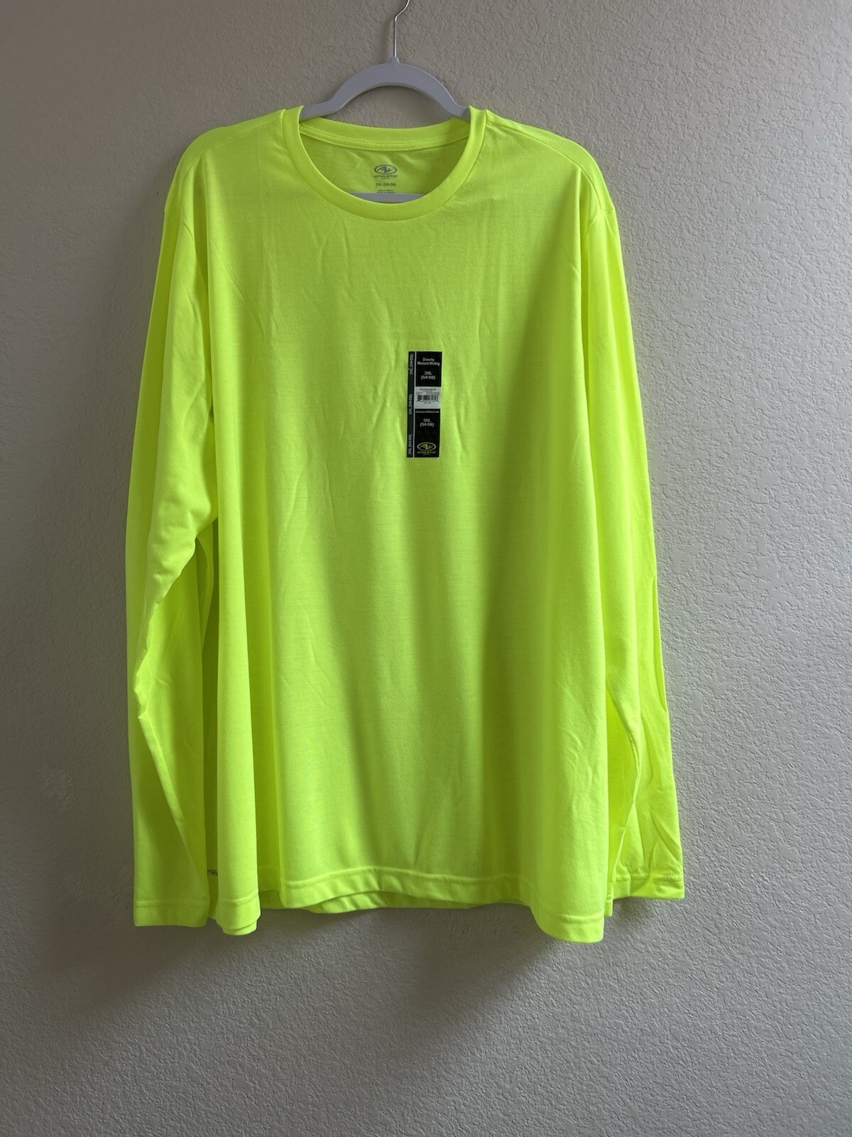 Athletic Works Men’s Acid Yellow Moisture Wicking Tri-Blend T-Shirt Size 3XL NEW