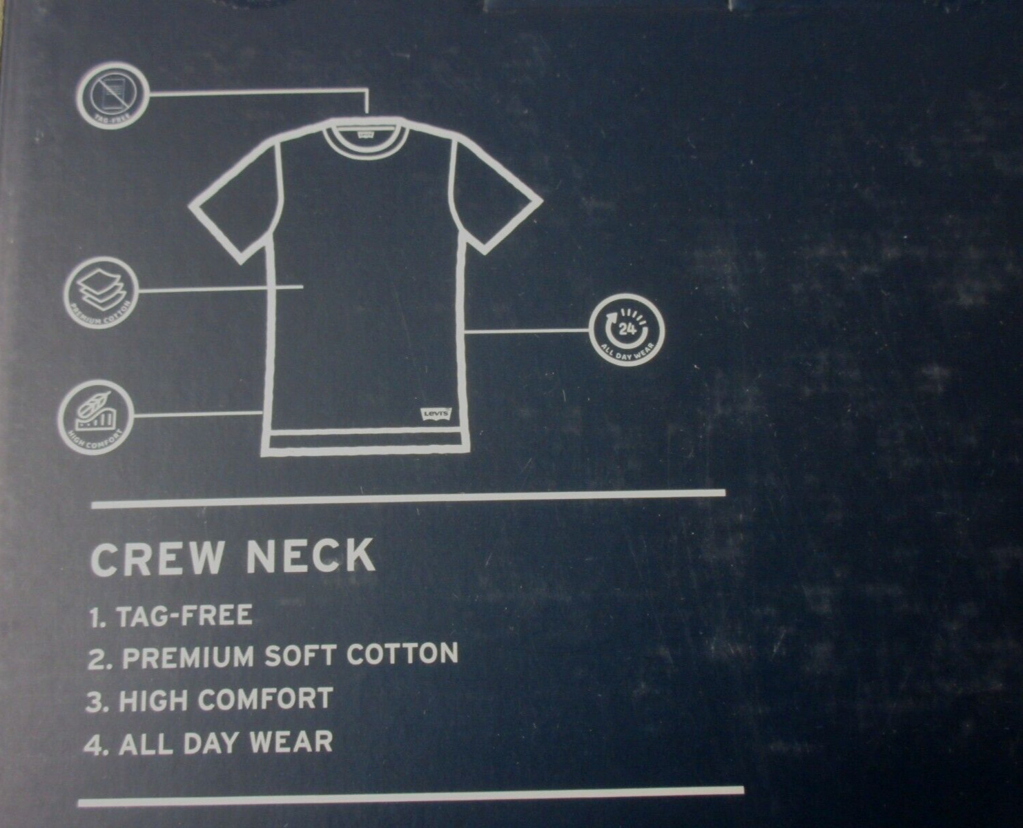 Levi's Men's Crewneck Premium Cotton 3 Pack Tee shirts White NIB Ships Free gallery