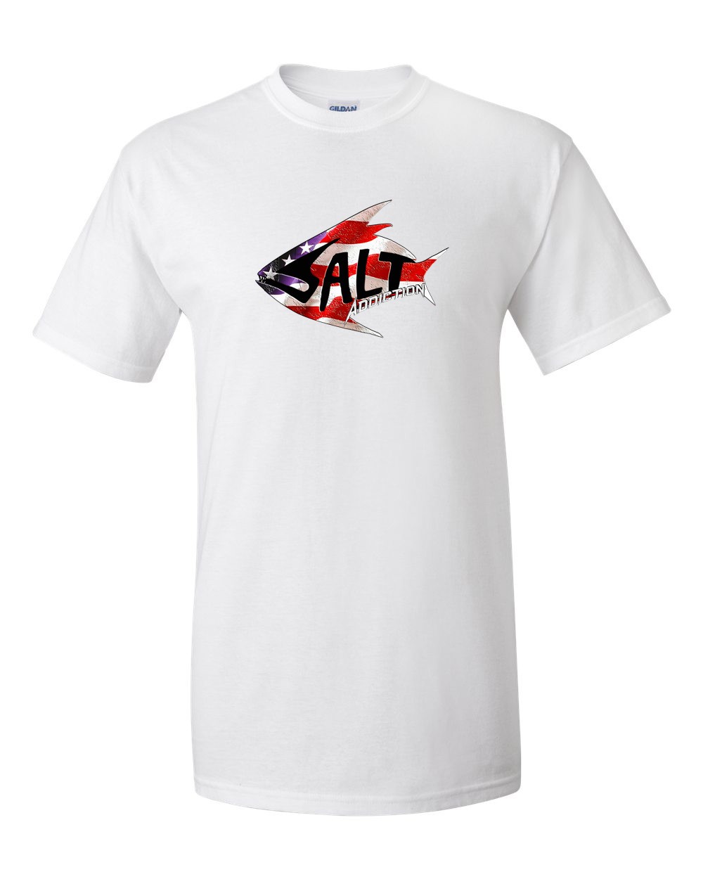 Salt Addiction Patriotic Logo Fishing Short Sleeve T Shirt Cotton Ocean Flag gallery