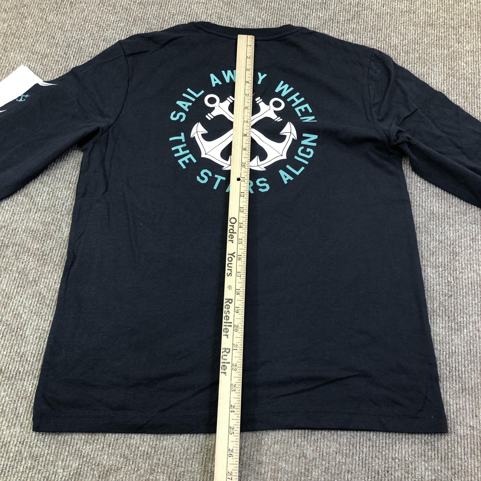 Nautica Shirt Mens Medium Blue Sailing Graphic Tee Tagless Nautical Long Sleeve gallery