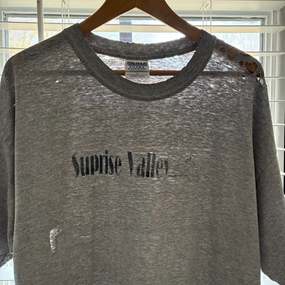 Vintage Super Thrashed Distressed Worn Zombie WIP Work T-Shirt Men’s Size XL