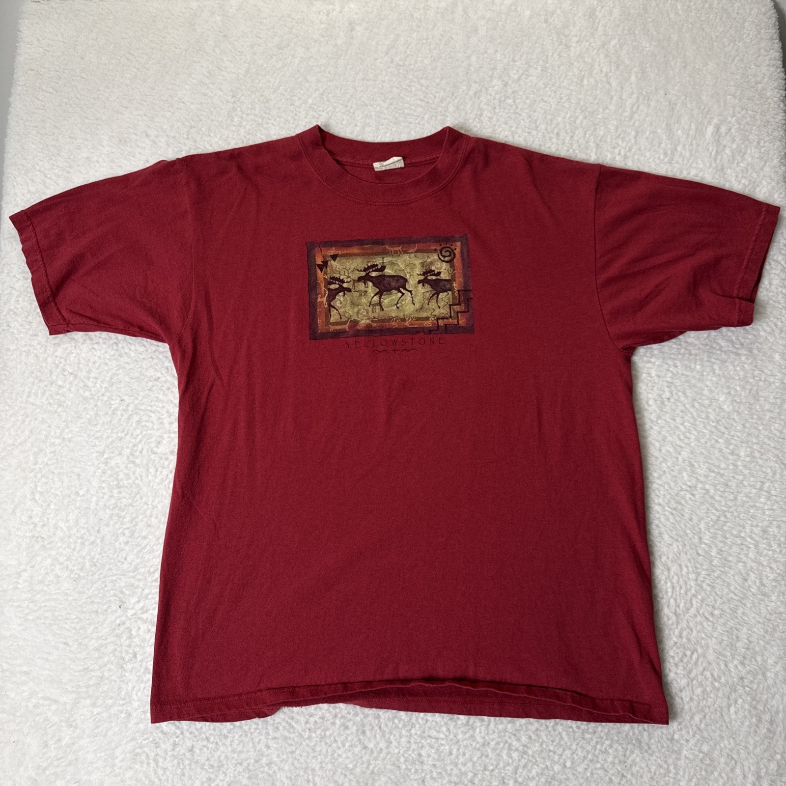 Yellowstone Moose Graphic Eco Mountain T Shirt Red XL gallery