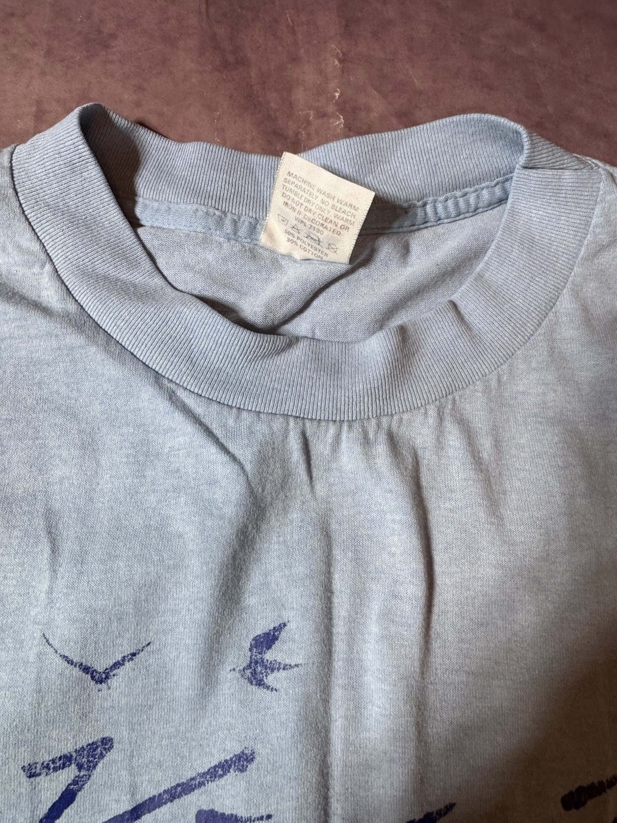 Vintage Miller Brand Virginia T Shirt Sz XL 90s Paper Thin Made In USA Tee Blue gallery