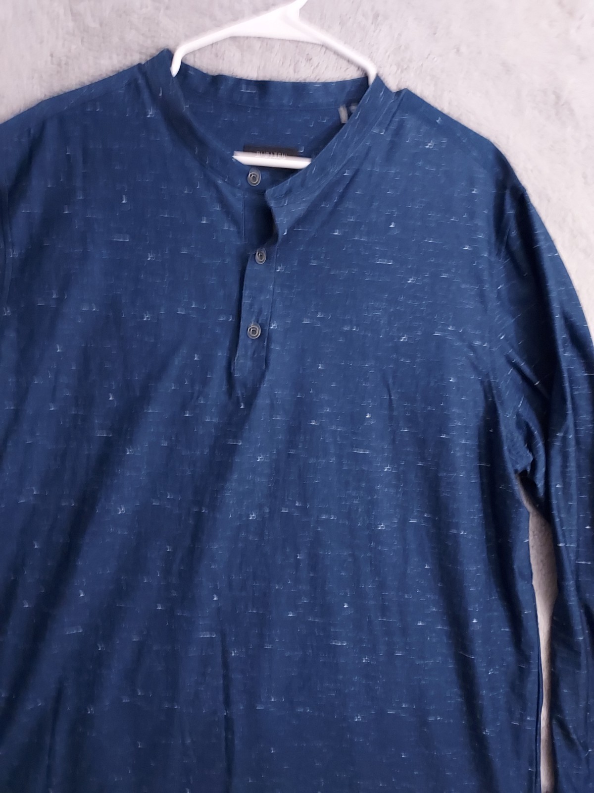Bugatchi Shirt Mens Extra Large Ooohcotton Tech Band Collar Henley Performance gallery
