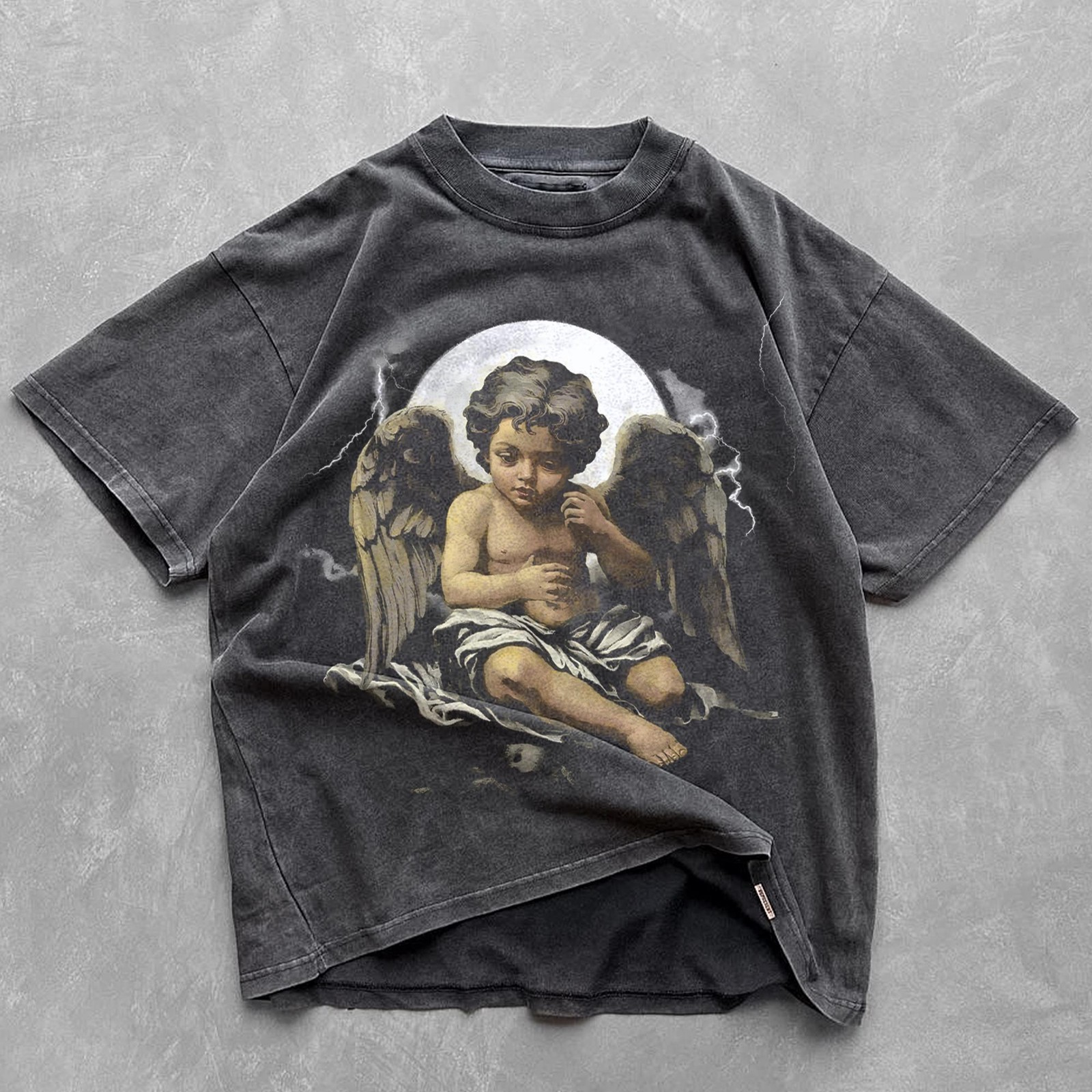 Vintage Praying Baby Angel Shirt Catholic Christian Cherub Graphic Tee gallery