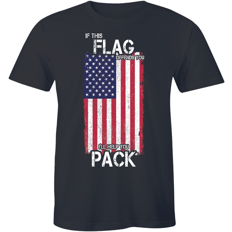 If This Flag Offends You I’ll Help You Pack Shirt – Patriotic Men’s T-shirt Tee