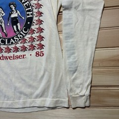 Vintage 80s Budweiser Dean Chenoweth 15k Run Long Sleeve Shirt Size M 1985