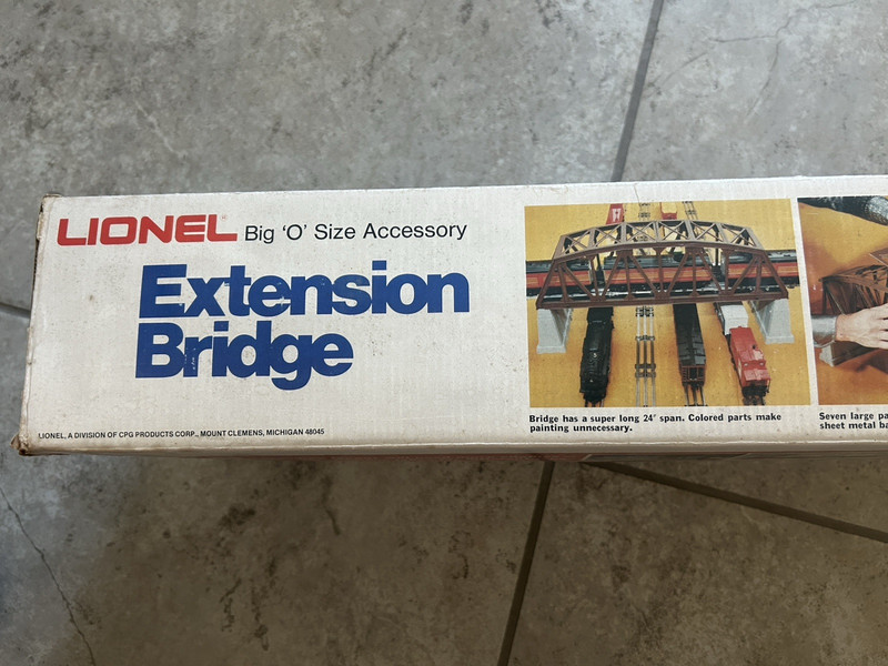 LIONEL ACCESSORIES O  GAUGE BIG O SIZE EXTENTION BRIDGE WITH PIERS 6-2122