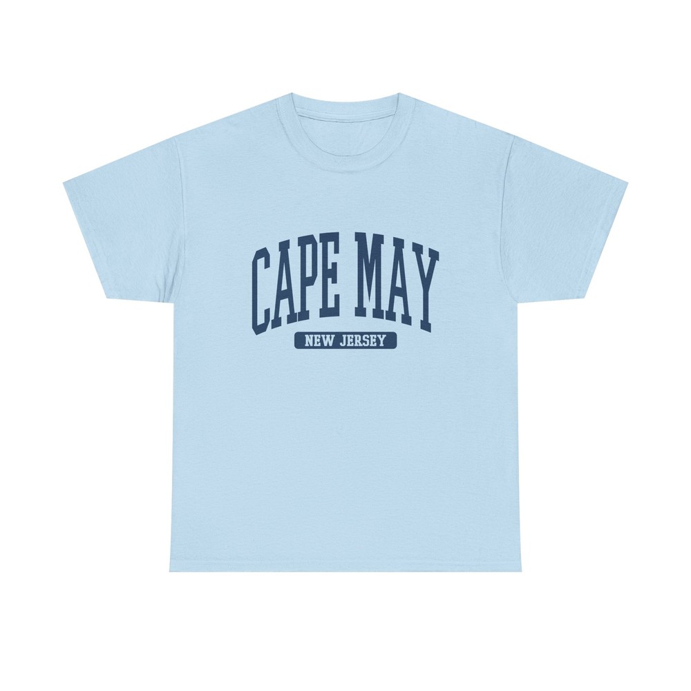 Cape May New Jersey Souvenir Beach Classic, Minimalist T-Shirt Light Blue