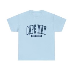 Cape May New Jersey Souvenir Beach Classic, Minimalist T-Shirt Light Blue