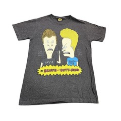 VTG Beavis & Butt-Head Shirt Mens S Gray MTV Graphic Tee Cartoon 90s TV Show