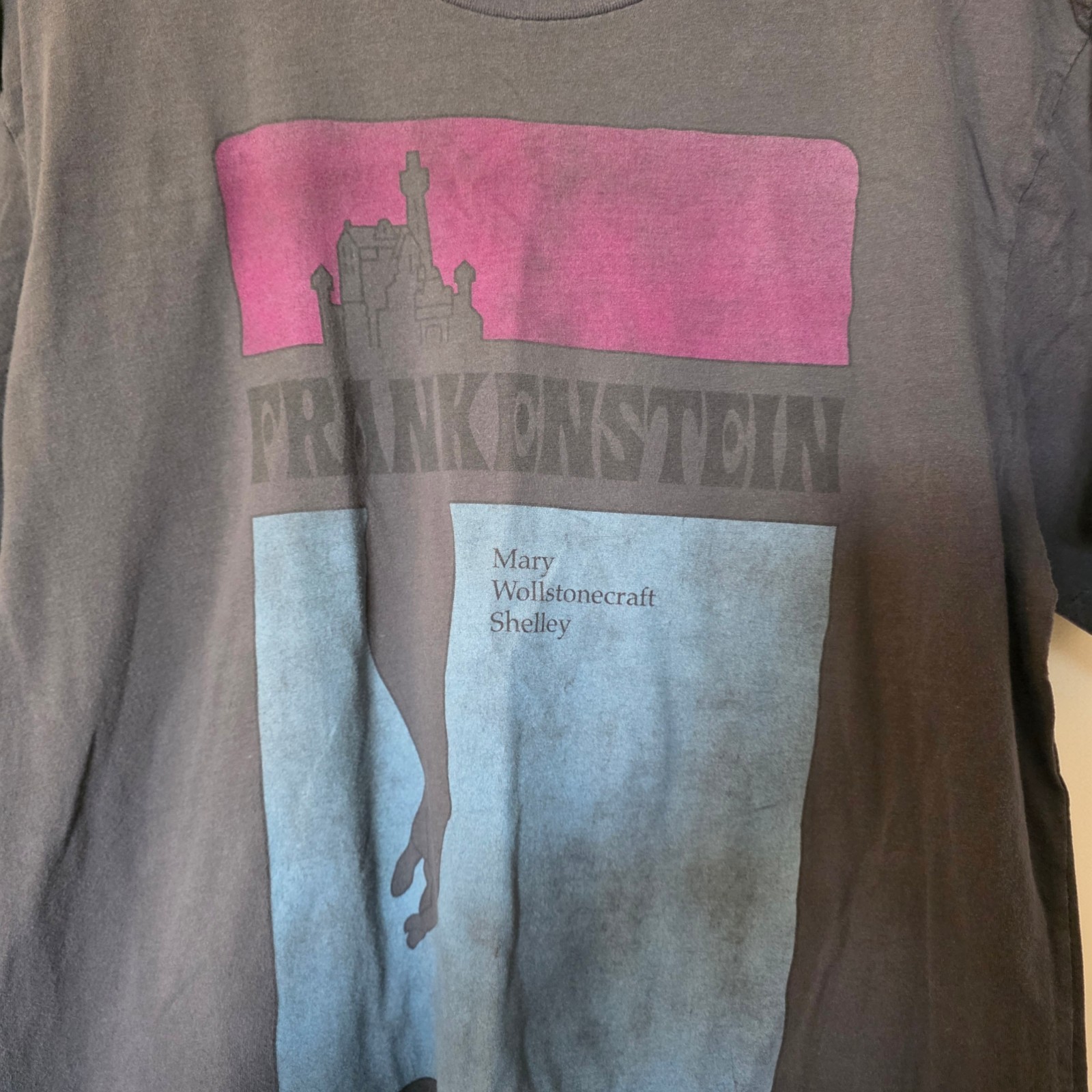 Frankenstein Mary Shelley Graphic Tee Mens Large Gray Gothic Horror Shirt Y2K gallery